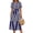 1 Beige Navy, variant on Summer Short Sleeve Midi Dresses for Women Casual Floral T Shirt Dresses Flowy Beach Sundress with Pockets