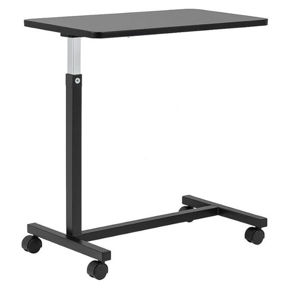 Adjustable Overbed Table on Wheels – Height Adjustable from 30” to 42” – H-Base Rolling Bedside Table for Home, Hospital & Nursing Use – Supports 50 lbs – 15” Wide Surface