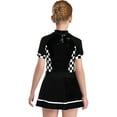 thumbnail image 2 of iiniim Kids Girls Racer Racing Driver Costumes Halloween Cosplay Party Dress Up Shiny Sequins Dance Dress Black 16, 2 of 5