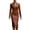 Coffee, variant on Elara Women's Artificial Leather Long Skirt Long Sleeved V-Neck Fashionable Long Skirt Leather Jacket Dress Hugging Skirt