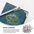 thumbnail image 4 of OULII 50pcs Silver Metal Book Corner Protectors Durable Decorative Covers for Home Use, 4 of 8