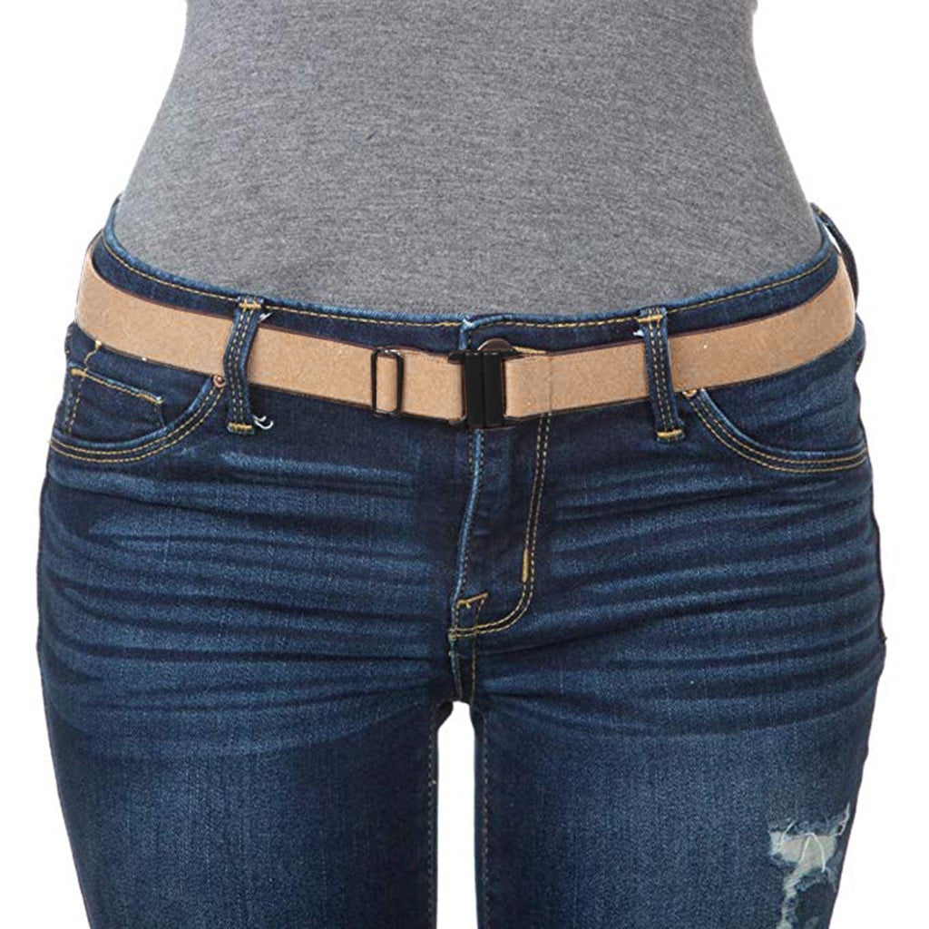 The Square Adjustable No Show Flat Buckle Belt by Beltaway Comfortably Holds Your Pants Up 