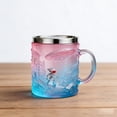 thumbnail image 4 of 3D Sci Fi Robot Mug Novelty Coffee Cup with Embossed Ufo Design Color Changing Glass with Stainless Steel Rim Futuristic Space Theme, 4 of 4