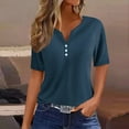 thumbnail image 2 of Blusa gráfica de manga corta para mujer: sudadera con estampado geométrico, cuello redondo, top informal elegante para salidas de verano y regalos., 2 of 5