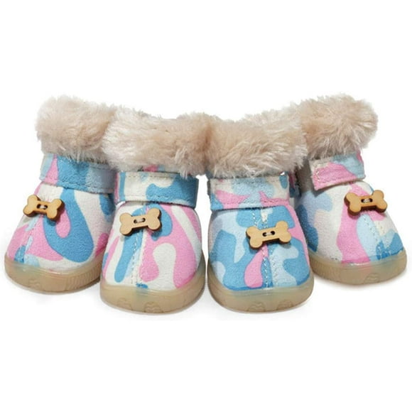 HSD Winter Pet Shoes Puppy Cotton Shoes Snow Boots Non-Slip Dog Shoes Keep Warm Comfortable