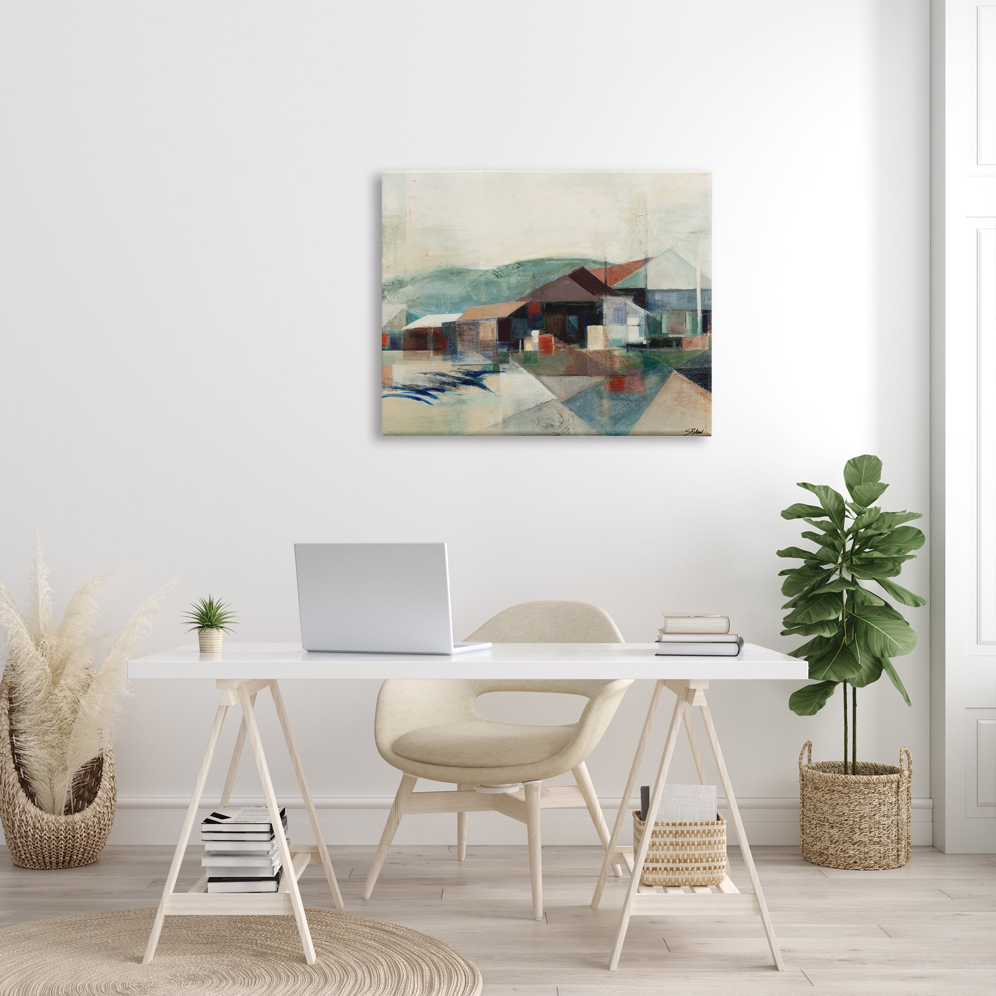 Stupell Industries Abstract Hillside Valley Village Triangular Patterns, 30 x 40, Designed by Stacy Pollard
