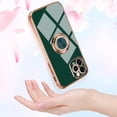 thumbnail image 3 of for iPhone 11 Pro Case with Ring, Built-in 360 Degree Rotation Ring Kickstand Cover Case with Shiny Plating Rose Gold Edge Work with Magnetic Car Mount Slim Soft TUP Case for Women Girls Green, 3 of 16