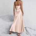 thumbnail image 4 of CHUMUD Satin Nightgown Maxi Dress for Women Sleeveless Spaghetti Strap Cami Slit Long Dresses Sleepwear Summer Casual, 4 of 8