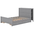 thumbnail image 4 of Full Size Bed Frame, Platform Bed Frame with 4 Drawers and Storage Shelves, Queen Size Wood Bed Frame with Bookcase for Girls/Boys, 4 of 5