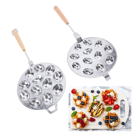 Walnut Cookie Maker Pan, 12 Wells Griddle Nut Cookies Maker, Aluminum Alloy Cookies Pastry Baking Tool for Baking Pastries, Egg Waffles, Oven and Dishwasher Safe, Non Slip Coating