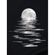 thumbnail image 2 of Camiseta gráfica informal Moonlit River para mujer: camiseta negra de manga corta con cuello redondo y estampado artístico, tela de algodón suave, perfecta para primavera, verano y otoño, top de moda, 2 of 7