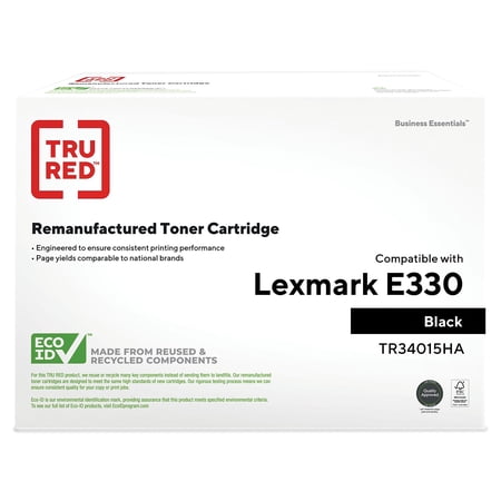 UPC: 0718103176576 | TRU RED Remanufactured Laser Toner Cartridge Lexmark E330 Black High Yield TR34015HA/SEBE3