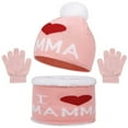 thumbnail image 2 of Piuwrlz Girls Boys Winter Hats Scarves Glove Children's 3 Piece Set Thickened Plush Windproof Gloves Pink Size 2-8 Years, 2 of 9