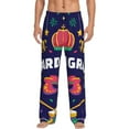 thumbnail image 2 of Picia Happy Mardi Gras Mens Soft Woven Cotton Elastic Waistband Sleep Pajama Pant Lounge Sleep Pant With Pockets And Drawstring-X-Large, 2 of 9