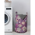 thumbnail image 3 of Floral Laundry Bag, Vibrant Flowers with Romantic Style Ornamental Petals Paisley Design, Hamper Basket with Handles Drawstring Closure for Laundromats, 13" x 19", Mauve Green, by Ambesonne, 3 of 4