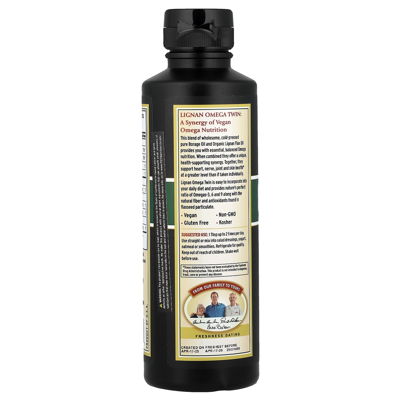 Barlean's Omega Twin with Flax Lignans, 12 fl oz (355 ml)