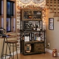 thumbnail image 6 of Furnihold 6-Tier Kitchen Bakers Rack with Power Outlet, Industrial Microwave Oven Stand with Shelves, Kitchen Utility Storage Shelf with Cabinet, Standing Storage Rack (Rustic Brown), 6 of 9