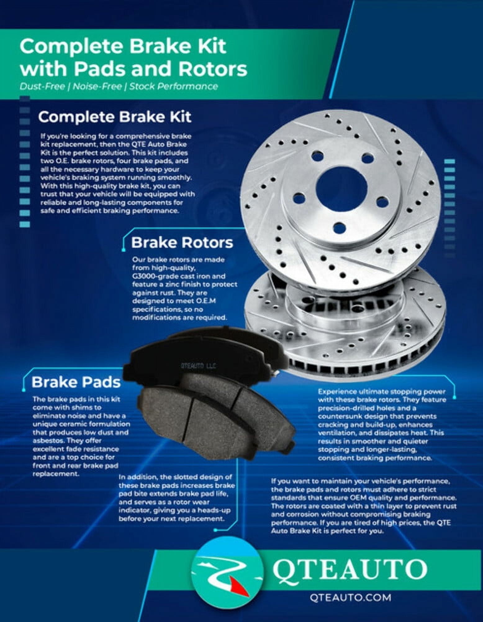 Front Drilled Slotted Disc Brake Rotors For 2007-2021 Toyota Tundra