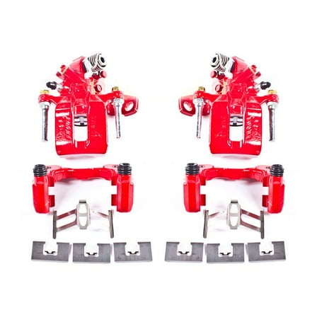 Power Stop Rear Pair of Red Powder Coated Calipers S3298