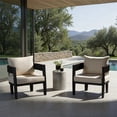 thumbnail image 2 of Safavieh Viola Metal Outdoor Armchair - Set of 2, Black/Taupe, 2 of 13