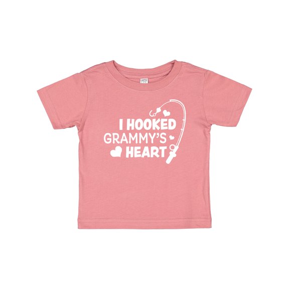 Inktastic I Hooked Grammy's Heart with Fishing Rod Boys or Girls Baby T-Shirt