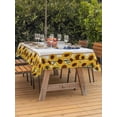 thumbnail image 3 of Outdoor Tablecloth with Umbrella Hole for Patio/Picnic/Party/Camping, Rustic Rooster Waterproof Table Cloth Rectangle Table Cover Washable, Farmhouse Yellow Sunflowers Country Wood Grain (60"x 120"), 3 of 9