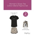 thumbnail image 2 of MeMoi Women's Leopard V-Neck Cotton Blend Pajama Set - Womens - Female, XL, Black, 2 of 7