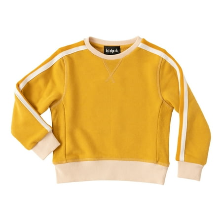 

KIDPIK Boys Long Sleeve Crewneck Stripe Sleeve Fleece Sweatshirt Size: 12 Months - XXL (16)