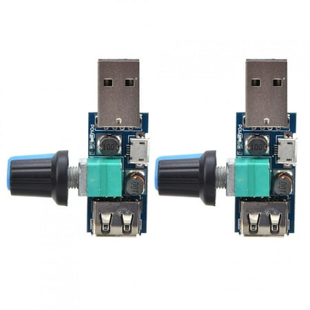 

2pcs USB Fan Speed Controller DC4~12V 5W Fan Speed Governor for Office Home With speed control knob