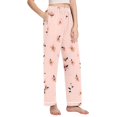 thumbnail image 2 of Dailycode Women's Pajama Pants Wide Leg Lounge Pj Bottoms With Pockets Small Flowers with Leaf, 2 of 7