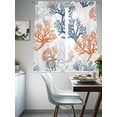 thumbnail image 3 of Summer Ocean Sheer Curtains 72 Inch Long 2 Panels, Orange Beige Blue Coral Coastal Nautical Light Filtering Rod Pocket Curtains, Sheer Voile Drapes for Living Room Bedroom, 52"x72", 3 of 8