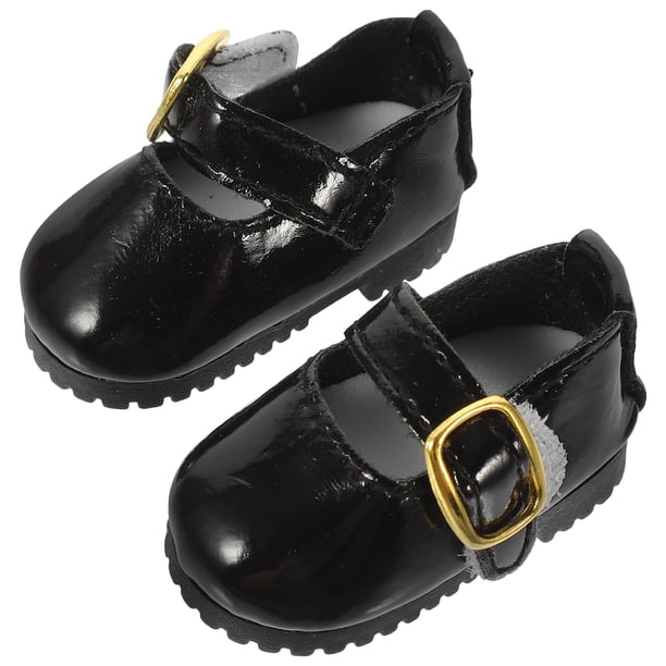 1 par de zapatos de cuero para muñeca de niña, zapatos decorativos para muñecas, zapatos de vestir para muñecas.