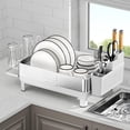 thumbnail image 1 of Dish Drying Rack Stainless Steel Dish Racks for Kitchen Counter Dish Drainers with Automatic Drainage Utensil Holder & Cups Holder Space Saving Kitchen Organizer, 1 of 7