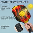 thumbnail image 2 of Pickleball Paddles Set Of 2, Fiberglass Surface, Flame Print, 4 Balls & Bag, 2 of 5