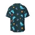 thumbnail image 6 of PAYOHTO Cute Dolphin and Clown Fish Sea Mens Hawaiian Casual Short-sleeved Shirt Tropical Summer Beach Button Down Shirts, 6 of 7