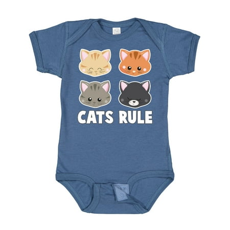 

Inktastic Cats Rule with Cat Heads Gift Baby Boy or Baby Girl Bodysuit