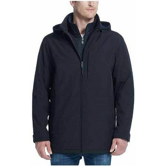 Weatherproof Men's Fleece, Bib, Removable Hood 1311004 Black/Blue M