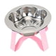 thumbnail image 3 of Comedero elevado para gatos con soporte de acero inoxidable para gatitos y perros pequeños Rosa, 3 of 9