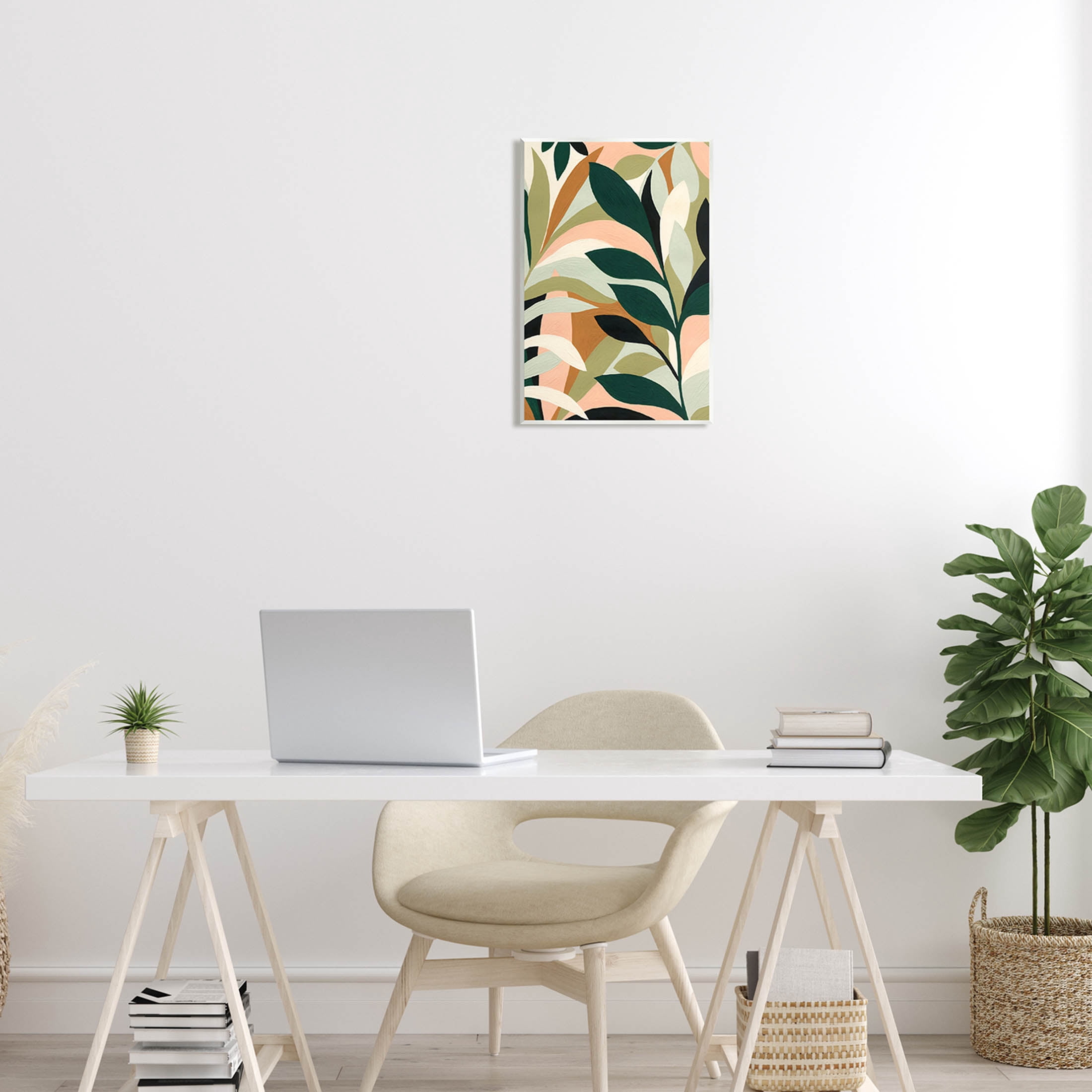 Contemporary Layered Leaves Botanical & Floral Graphic Art Unframed Art Print Wall Art