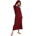 thumbnail image 3 of Womens Zip Up Robe Nightgown Long Hooded Sweatshirt Bathrobe Long Sleeve Housecoat Lounger With Pockets, 3 of 4