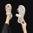 thumbnail image 3 of Vedolay Platform Sandal Wedge Sandals for Women Summer Casual Sandals Walking Shoes,White 8, 3 of 4