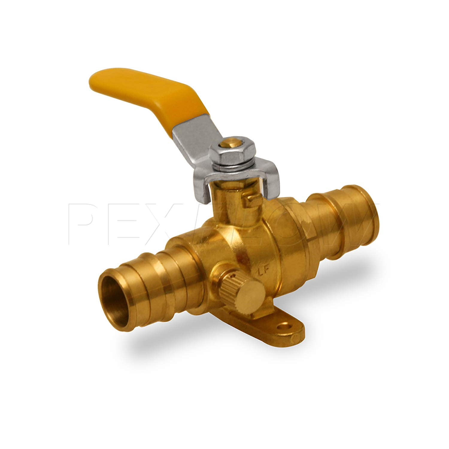 Heavy Duty Brass Full Port Drop Ear PEX Ball Valve with Drain, with 1/2 in. Expansion PEX Connection (20 Pack)