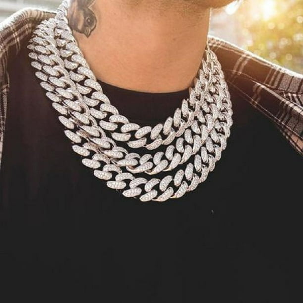 Men s Necklace Hip hop Style Full diamond Chain Necklace Bracelet