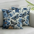 thumbnail image 3 of Fenyluxe Blue and White Porcelain Set of 2  Pillow Covers Set of Floral Chinoiserie Rabbit Pattern Farmhouse Decorative French Country Style Cushion Pillowcases for Bedroom Living Room Sofa, White, 3 of 7