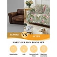 thumbnail image 5 of White Pink Flower Couch Cover for 2 Cushion Couch, Shabby Chic Spring Vintage Leaf Green Washable Love Seat Sofa Covers Slipcover, Throw Sofa Covers for Pets, Furniture Protector 71"x102", 5 of 9