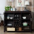 thumbnail image 3 of Furniture of America Yva Moderne en Bois Vin Rack Buffet en Noyer, 3 of 4