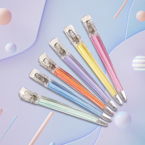 KONTONTY 6Pcs Versatile Hairdressing Barrettes Assorted Color Makeup Hairpins for Styling