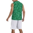 thumbnail image 2 of Sikiie Green Glitter Basketball Jersey Reversible Men's Mesh Athletic Sports Shirts Training Practice S-4XL3X-Large, 2 of 6