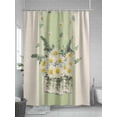 thumbnail image 5 of Shower Curtain Summer Daisy Bloom Shower Curtains for Bathroom, Waterproof Polyester Shower Curtain Set with Hooks, Standard Size 72" x 72" Eucalyptus Leaves Vase Green, 5 of 6