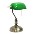 thumbnail image 1 of Lampe de bureau Simple Designs avec abat-jour en verre, verte, 1 of 4
